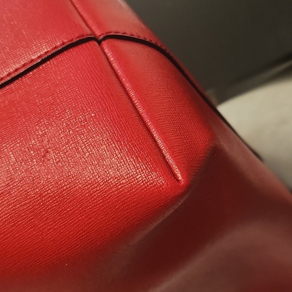 Fendi Monster Eyes Tote – Red Saffiano Leather With Fendi Charm - Picture 12 of 16